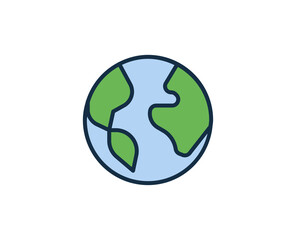 Line globe icon isolated on white background. Outline symbol for website design, mobile application, ui. Electronics pictogram. Vector illustration, editorial stroсk. 