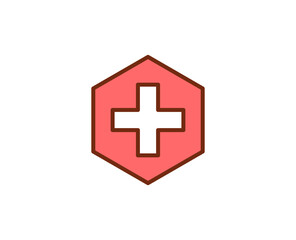 Cross flat icon. Thin line signs for design logo, visit card, etc. Single high-quality outline symbol for web design or mobile app. Medical outline pictogram.