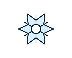 Snowflake premium line icon. Simple high quality pictogram. Modern outline style icons. Stroke vector illustration on a white background. 