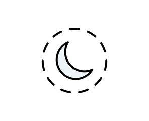 Moon premium line icon. Simple high quality pictogram. Modern outline style icons. Stroke vector illustration on a white background. 