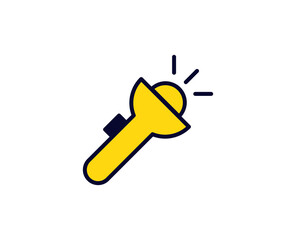 Flashlight line icon. Vector symbol in trendy flat style on white background. Travel sing for design.