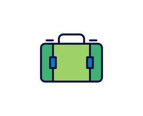 Suitcase line icon. Vector symbol in trendy flat style on white background. Travel sing for design.