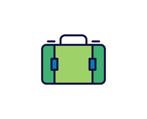 Suitcase line icon. Vector symbol in trendy flat style on white background. Travel sing for design.