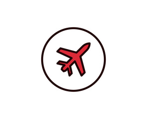 Plane line icon. Vector symbol in trendy flat style on white background. Travel sing for design.