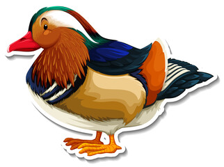 Bird teal animal cartoon sticker