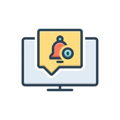 Color illustration icon for notified
