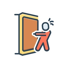 Color illustration icon for pulling