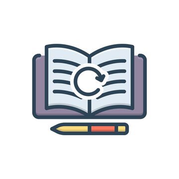 Color illustration icon for revisions