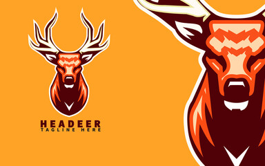 head deer illustration ready eps 10 format  © novan