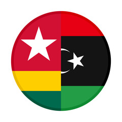 round icon with togo and libya flags. vector illustration isolated on white background