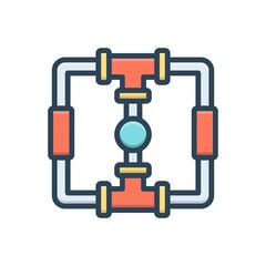 Color illustration icon for pipe