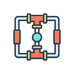 Color illustration icon for pipe