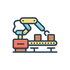 Color illustration icon for assembled