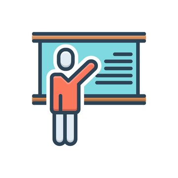 Color illustration icon for teacher