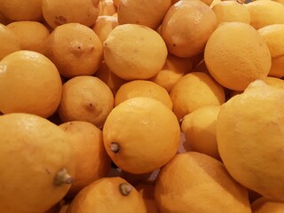 Fresh lemon orange fruit sold in the market	