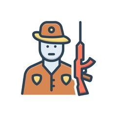 Color illustration icon for hunter