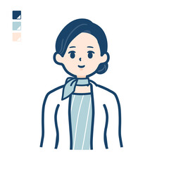 ビューティーアドバイザー女性のバストアップカット