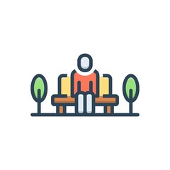 Color illustration icon for sit