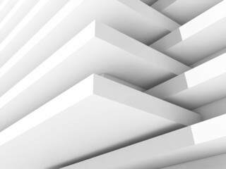Abstract white parametric architectural background, 3d