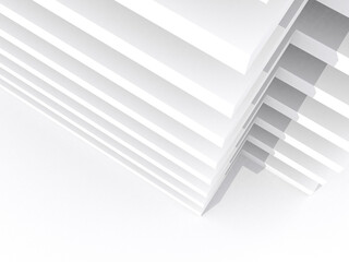 Obraz premium Abstract architectural background, white parametric 3d model
