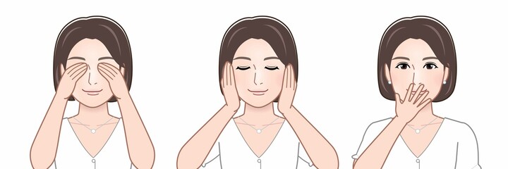 耳をふさいでいる人