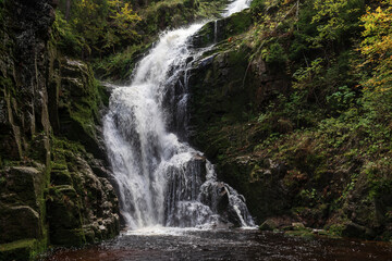 Kamienczyk Waterfall - the highest waterfall in the Polish Sudetenland near the town of Szklarska Poreba.