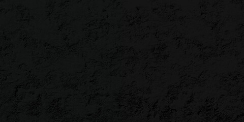 Scary dark wall background, Horror low light black concrete cement texture for background, Artistic banner, texture and grunge graphic design. Free copy space.