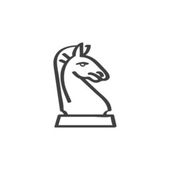 Knight chess line icon