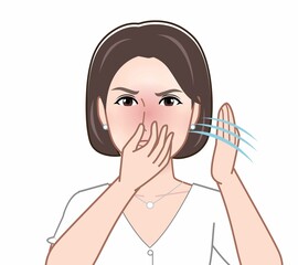 臭くて鼻をつまむ人