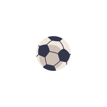 Soccer ball with black pentagons, white color hexagons in vector illustration