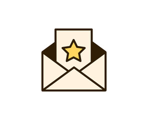Postcard flat icon. Single high quality outline symbol for web design or mobile app.  Holidays thin line signs for design logo, visit card, etc. Outline pictogram EPS10