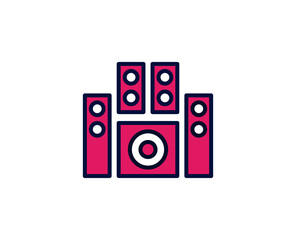 Soundspeaker flat icon. Single high quality outline symbol for web design or mobile app.  Holidays thin line signs for design logo, visit card, etc. Outline pictogram EPS10