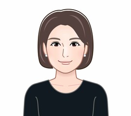 女性の正面からのイラスト