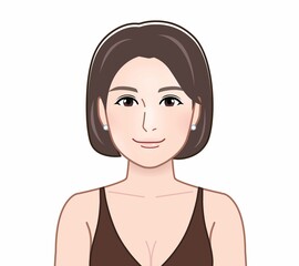 女性の正面からのイラスト