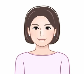 女性の正面からのイラスト