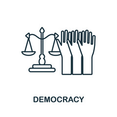 Democracy icon. Line element from human rights collection. Linear Democracy icon sign for web design, infographics and more.