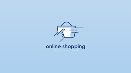 Fototapeta na wymiar Online Shop Logo Design Concept Template Vector. E-Commerce Logo Design for Your Modern Business