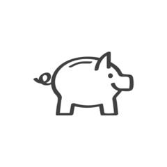 Piggy bank line icon