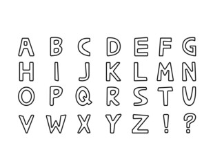 手書き風のアルファベット　ベクターイラスト　大文字