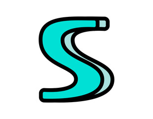 Fototapeta premium 手書き風のアルファベット ベクターイラスト 大文字 S