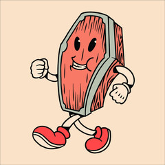 cute coffin cartoon vector design 