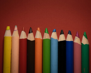 pencils on a white background