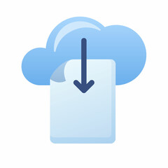 download document file paper page cloud single isolated icon with smooth style