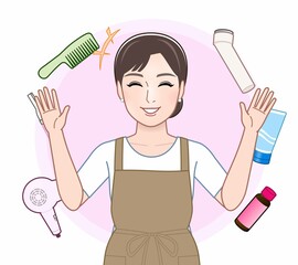 美容グッズと女性