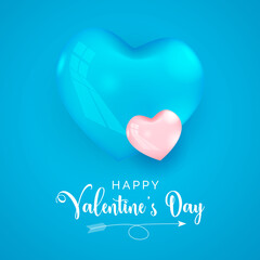 realistic 3d valentine's day social media post