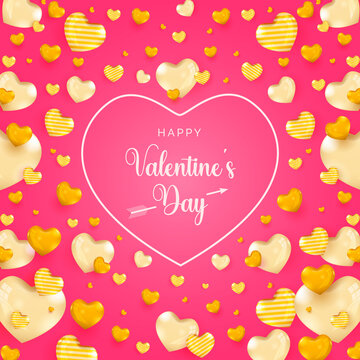 realistic 3d valentine's day social media post