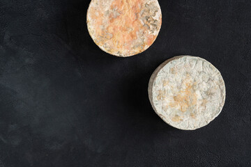 Cheese with blue mold. Place for text.