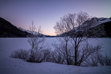 winter morning in the swiss alps