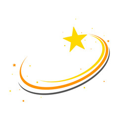 Golden star logo vector icon design. Technology circle logo and symbols. Shooting star symbol illustration