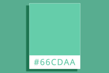 The popular color in Germany for 2022 is Moderate aquamarine. Sample 66CDAA